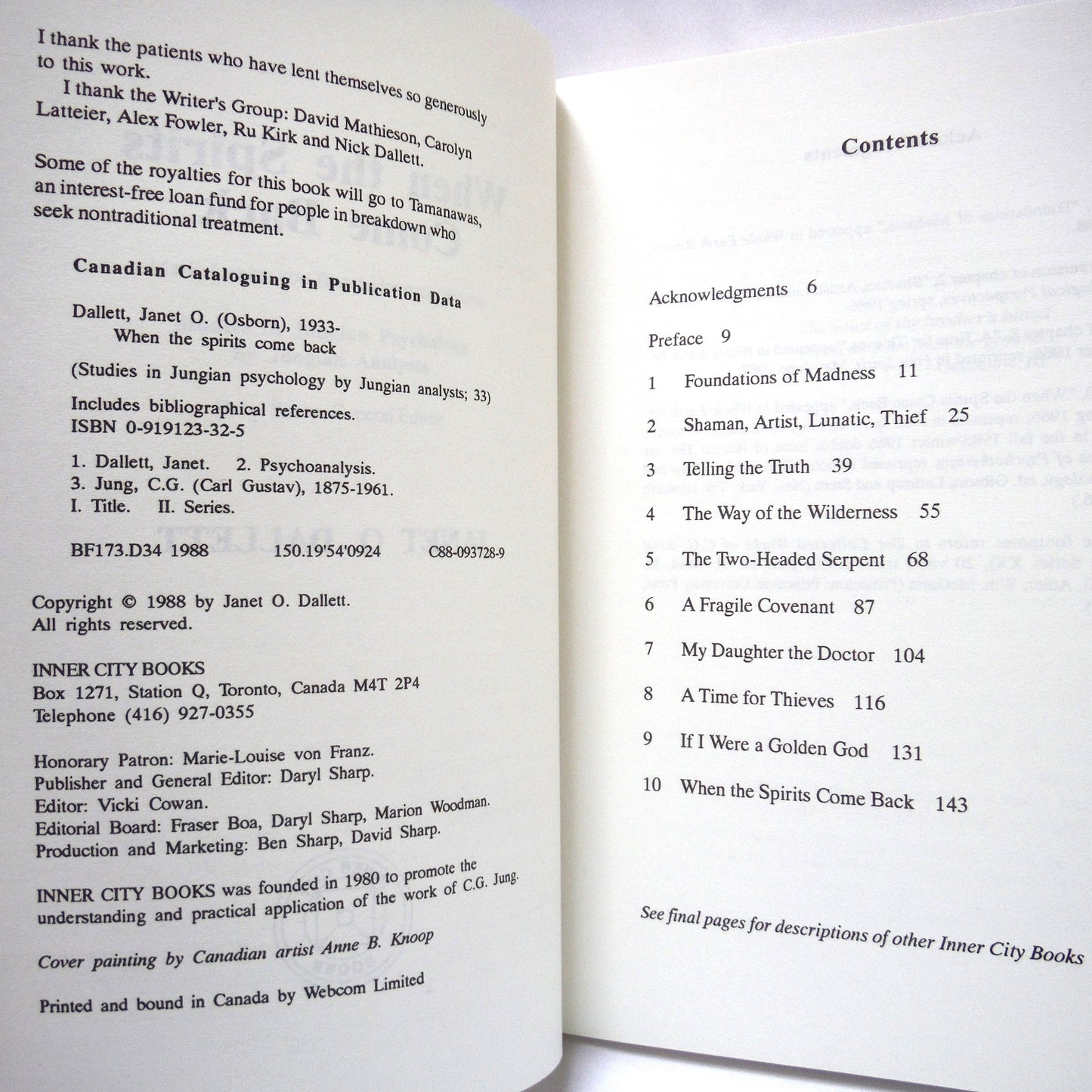 WHEN THE SPIRITS COME BACK, A Study by Janet O. Dallett (1988 1st Ed.)