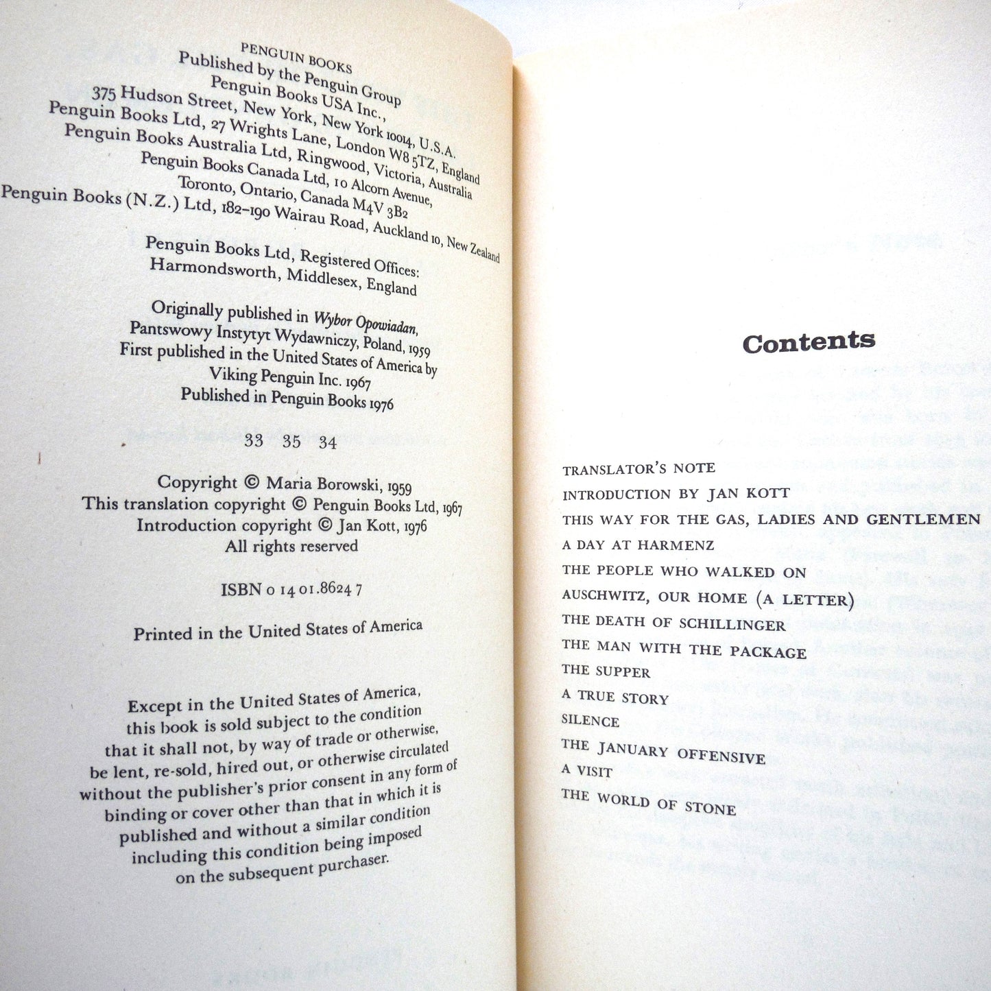 THIS WAY FOR THE GAS, LADIES AND GENTLEMEN, Auschwitz Stories by Tadeusz Borowski, 1976