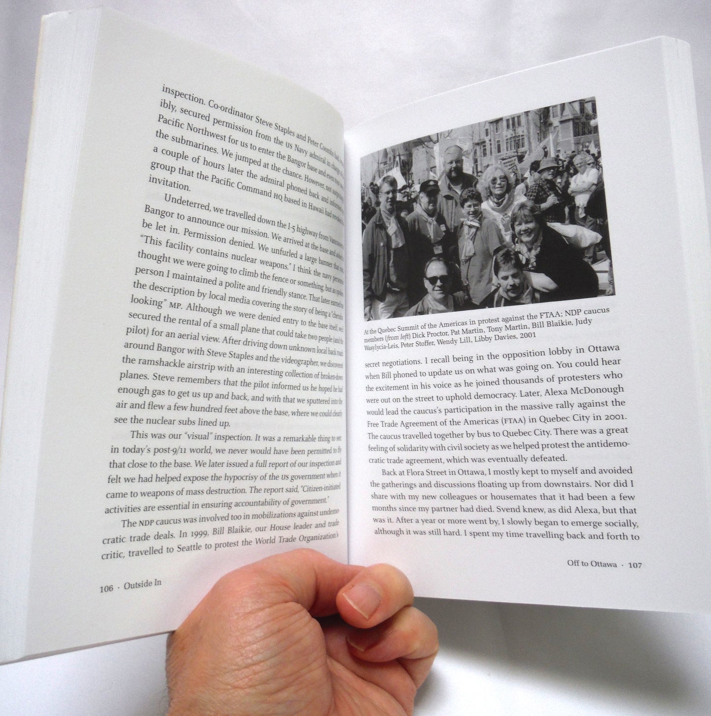 OUTSIDE IN: A Political Memoir by Libby Davies (2019 1st Ed.)