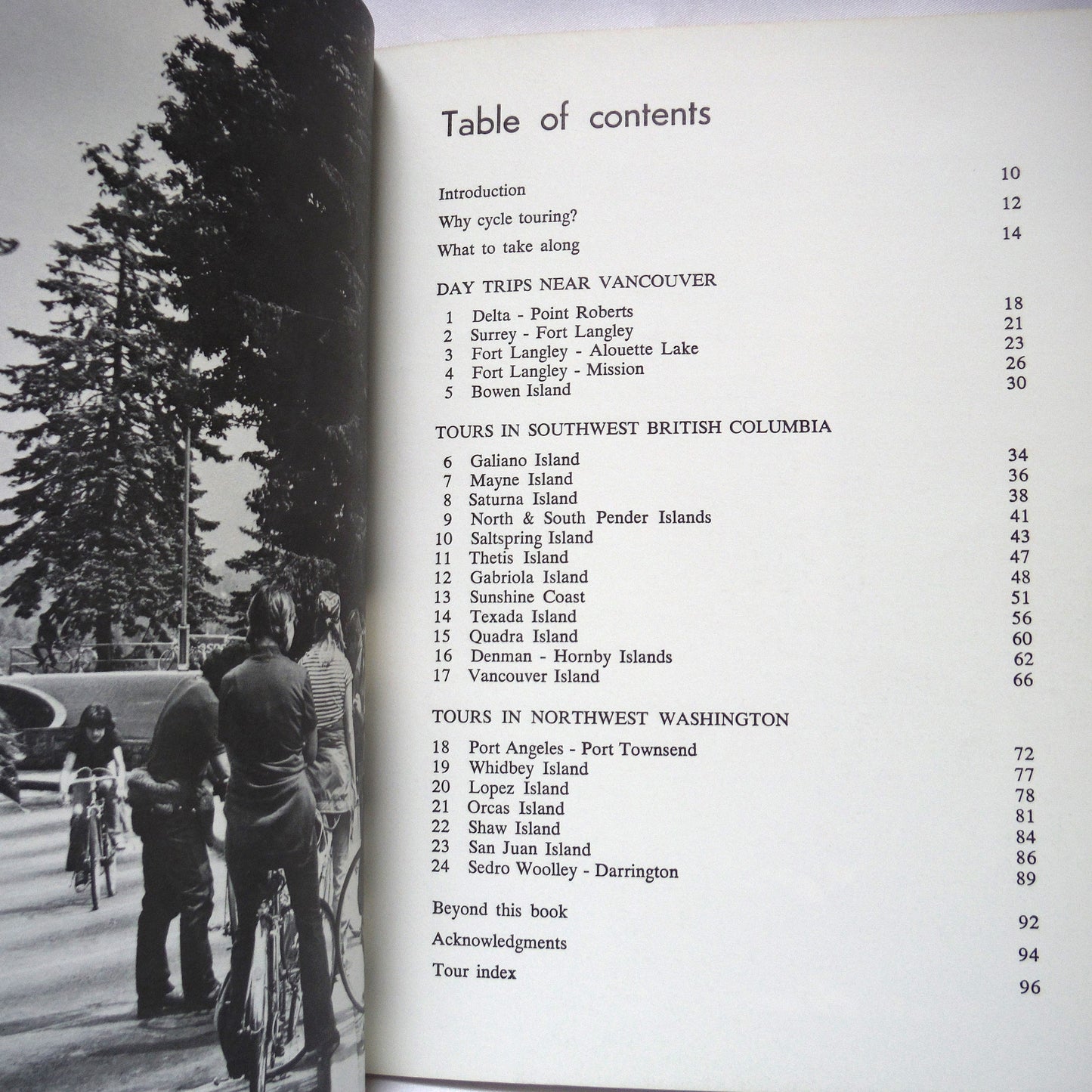 EXPLORING BY BICYCLE, Southwest British Columbia, and Northwest Washington, by Janet Willson (1973 1st Ed.)