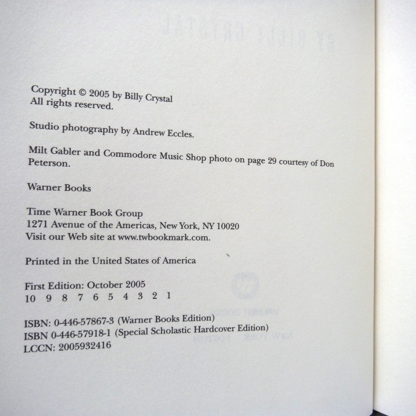 700 SUNDAYS, An Autobiography by Billy Crystal (2005 1st Ed.)