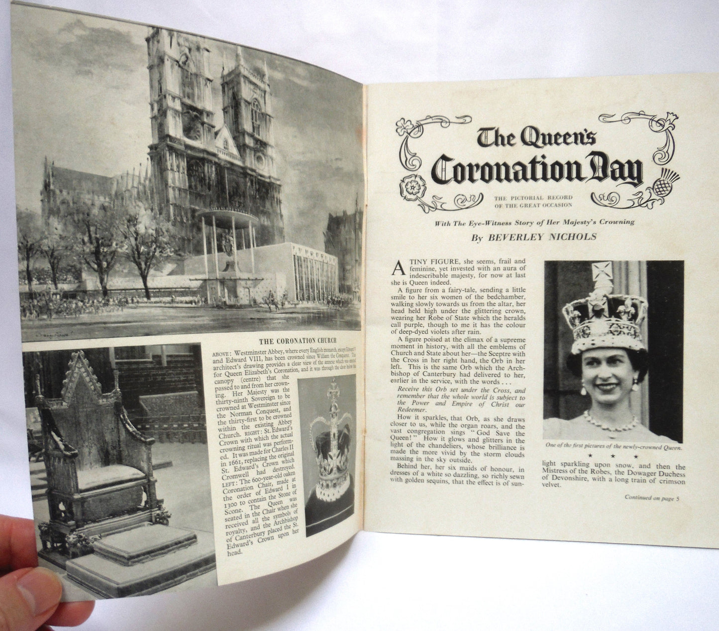 THE QUEEN'S CORONATION DAY, The Pitkin Pictorial Record of the Historic Occasion, by Beverley Nichols (1953 1st Ed.)