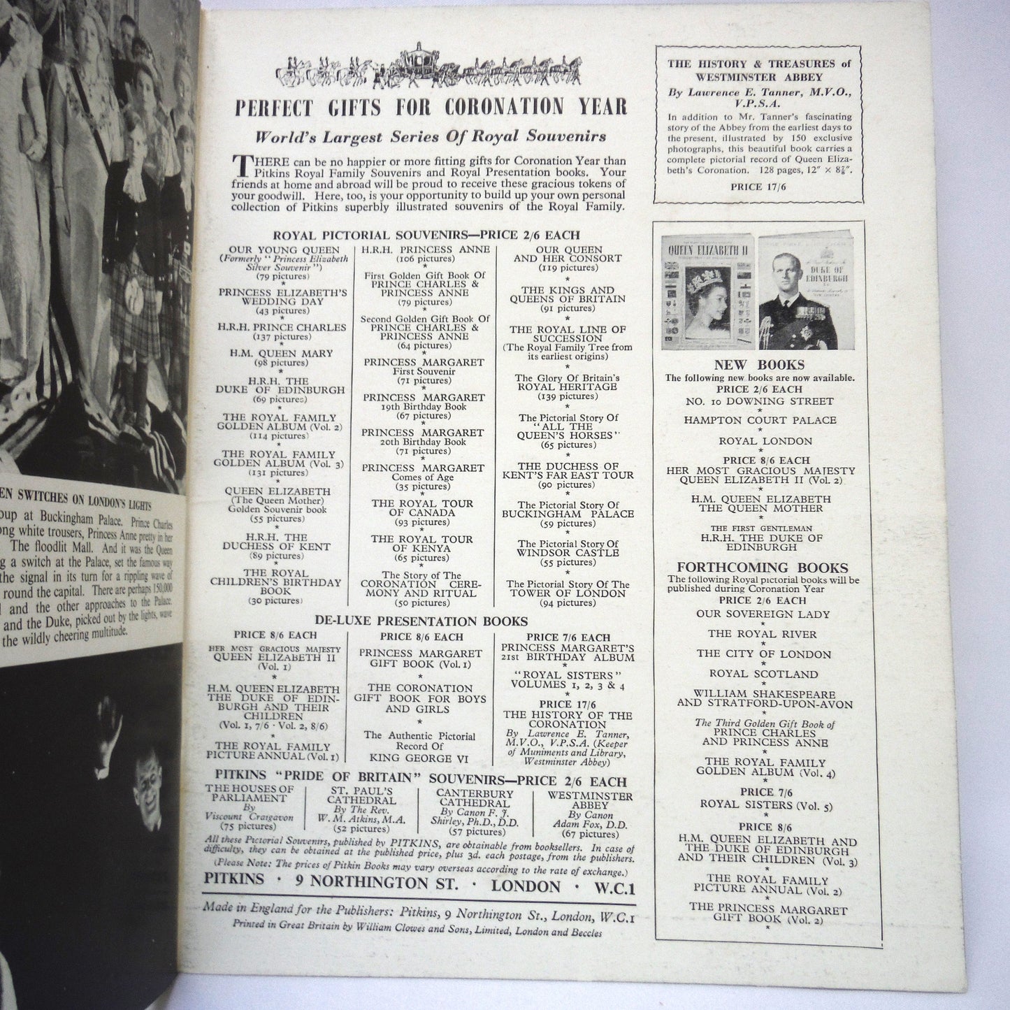 THE QUEEN'S CORONATION DAY, The Pitkin Pictorial Record of the Historic Occasion, by Beverley Nichols (1953 1st Ed.)