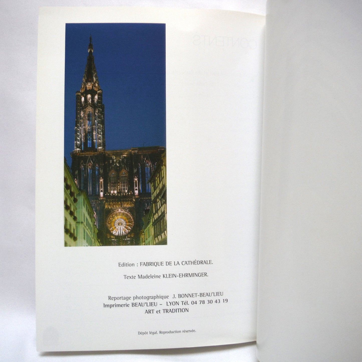 OUR LADY OF STRASBOURG CATHEDRAL-CHURCH, A Visitors Guide by Madeleine Klein-Ehrminger (1984 1st Ed.)