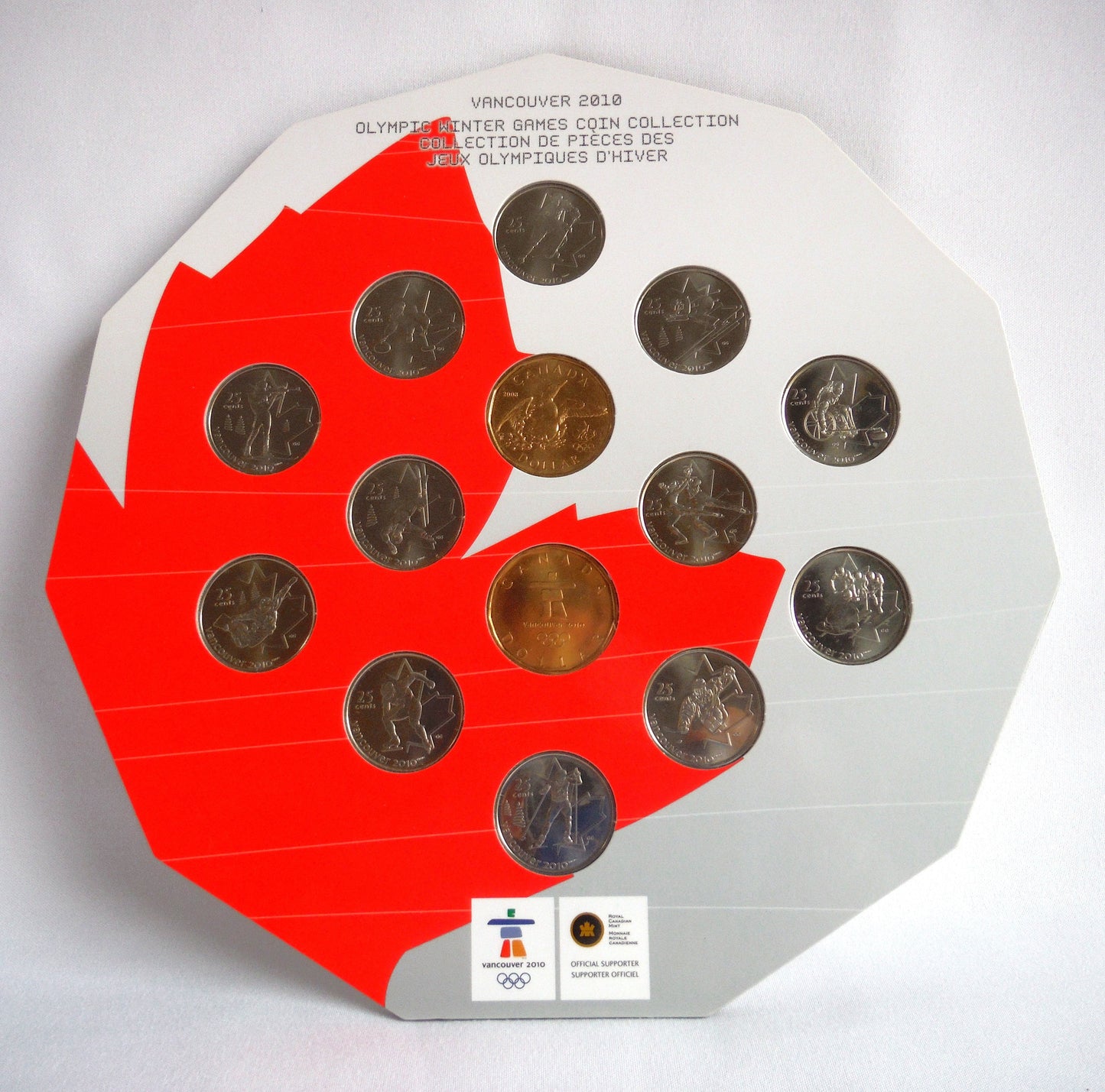 2010 VANCOUVER OLYMPIC WINTER GAMES 14-COIN COLLECTION: All 12 Sports Quarters and 2 Lucky Loonies!