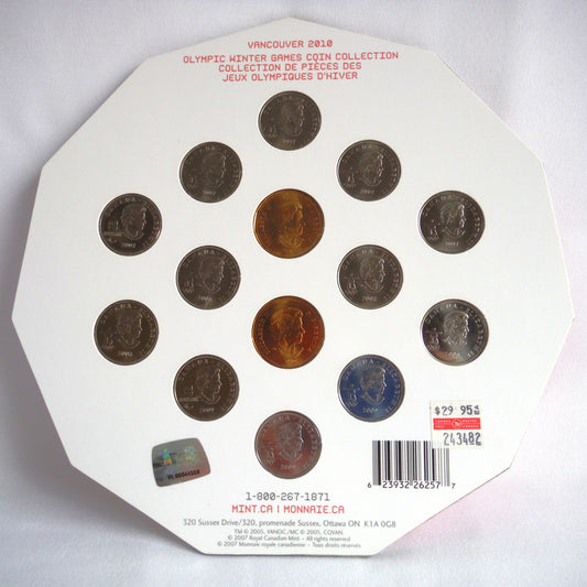 2010 VANCOUVER OLYMPIC WINTER GAMES 14-COIN COLLECTION: All 12 Sports Quarters and 2 Lucky Loonies!