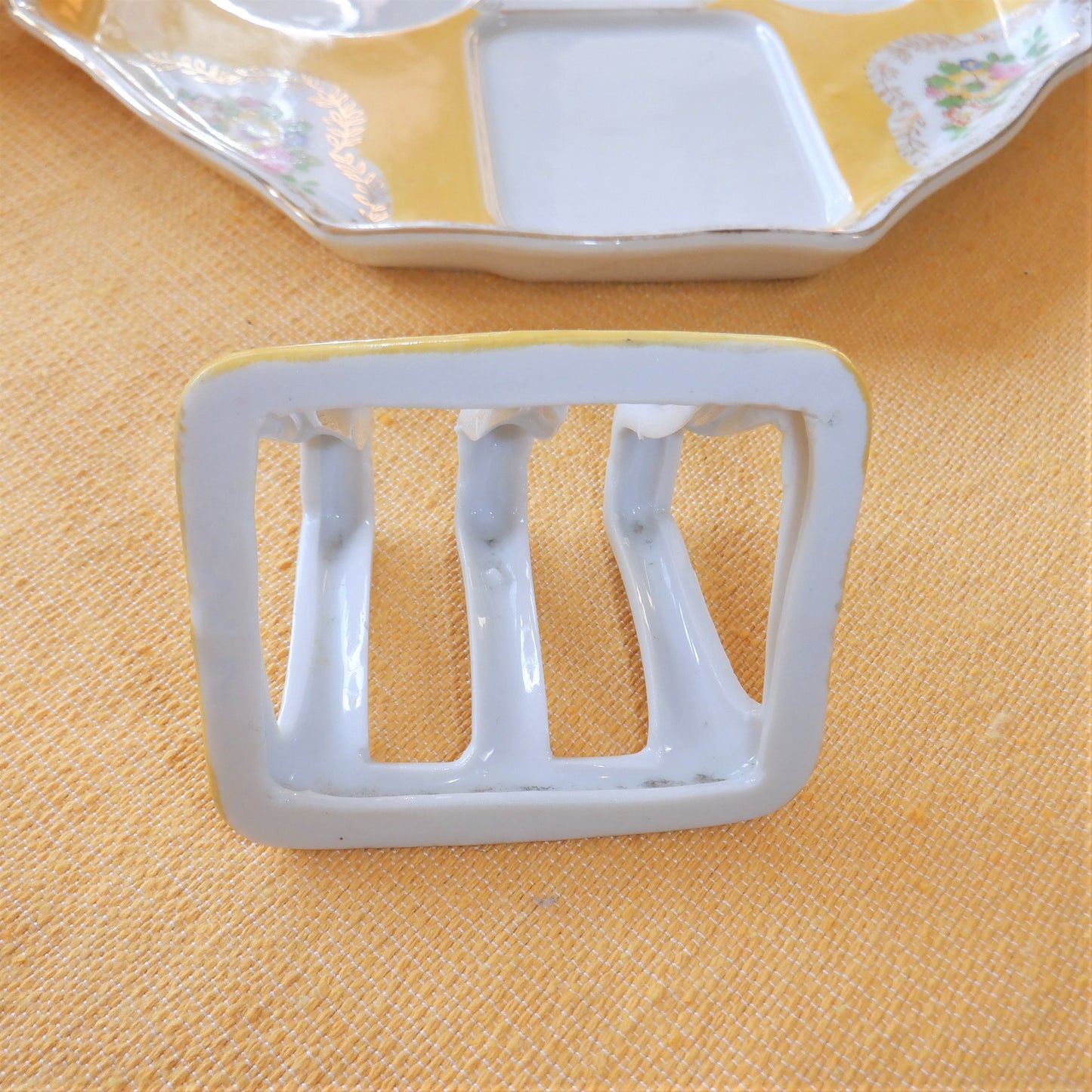 Bachelor Tea & Toast Rack 6-Piece Breakfast Set, in RARE Sunshine Yellow, Made in Japan (Mid-Century)