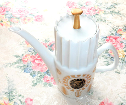 Vintage Czechoslovakian 11-piece AURELIA COFFEE SERVING SET in BRAND-NEW 1960 Condition, by Karlovarsky Porcelan Company