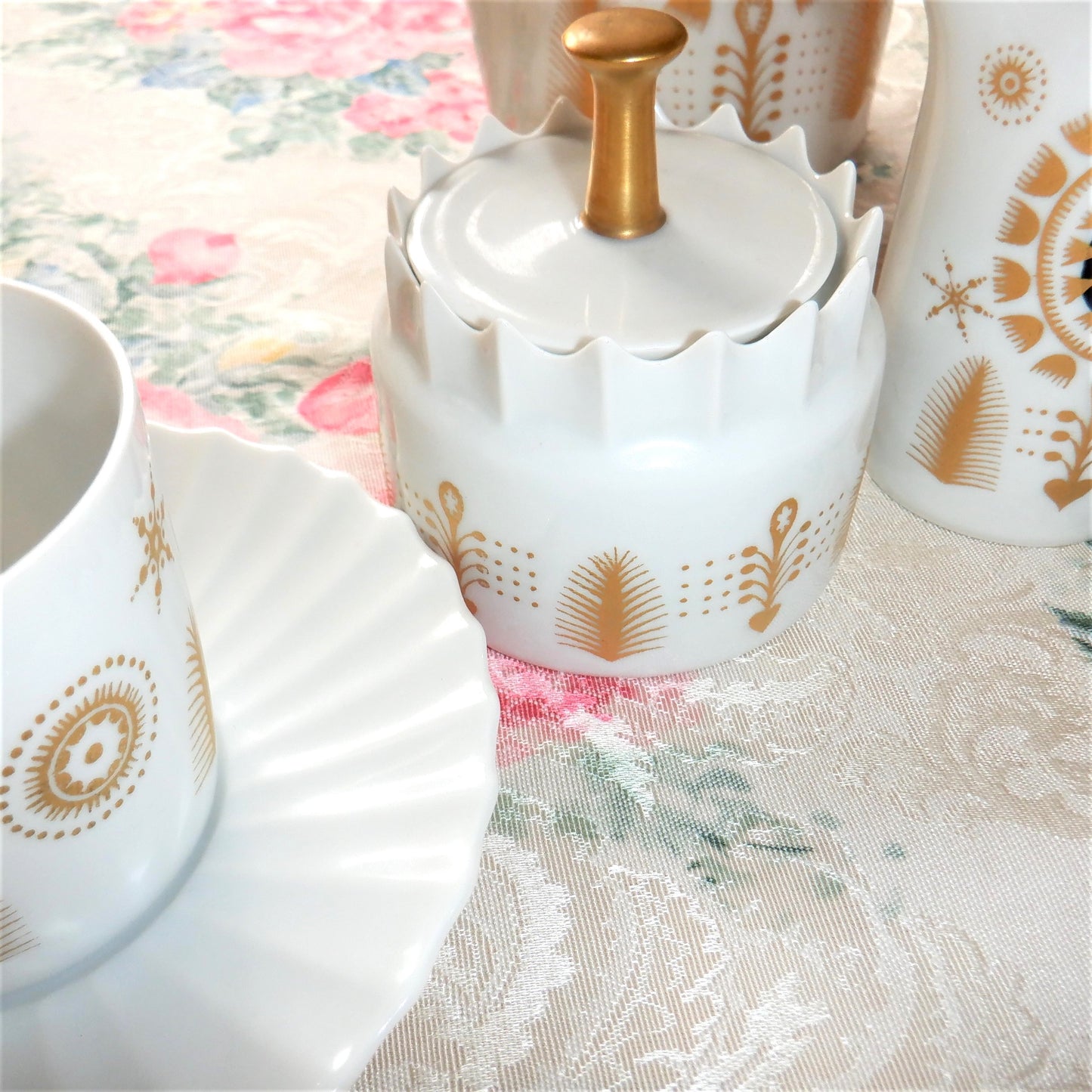 Vintage Czechoslovakian 11-piece AURELIA COFFEE SERVING SET in BRAND-NEW 1960 Condition, by Karlovarsky Porcelan Company