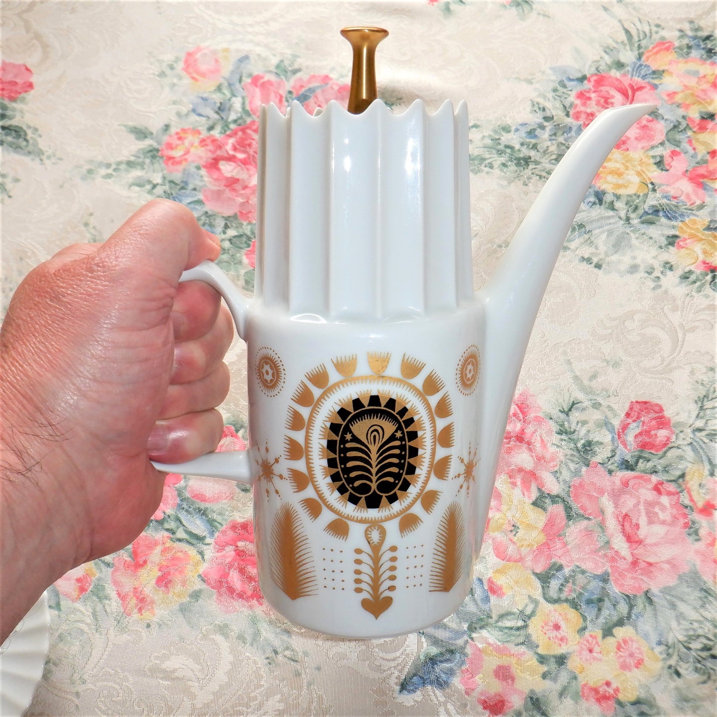 Vintage Czechoslovakian 11-piece AURELIA COFFEE SERVING SET in BRAND-NEW 1960 Condition, by Karlovarsky Porcelan Company