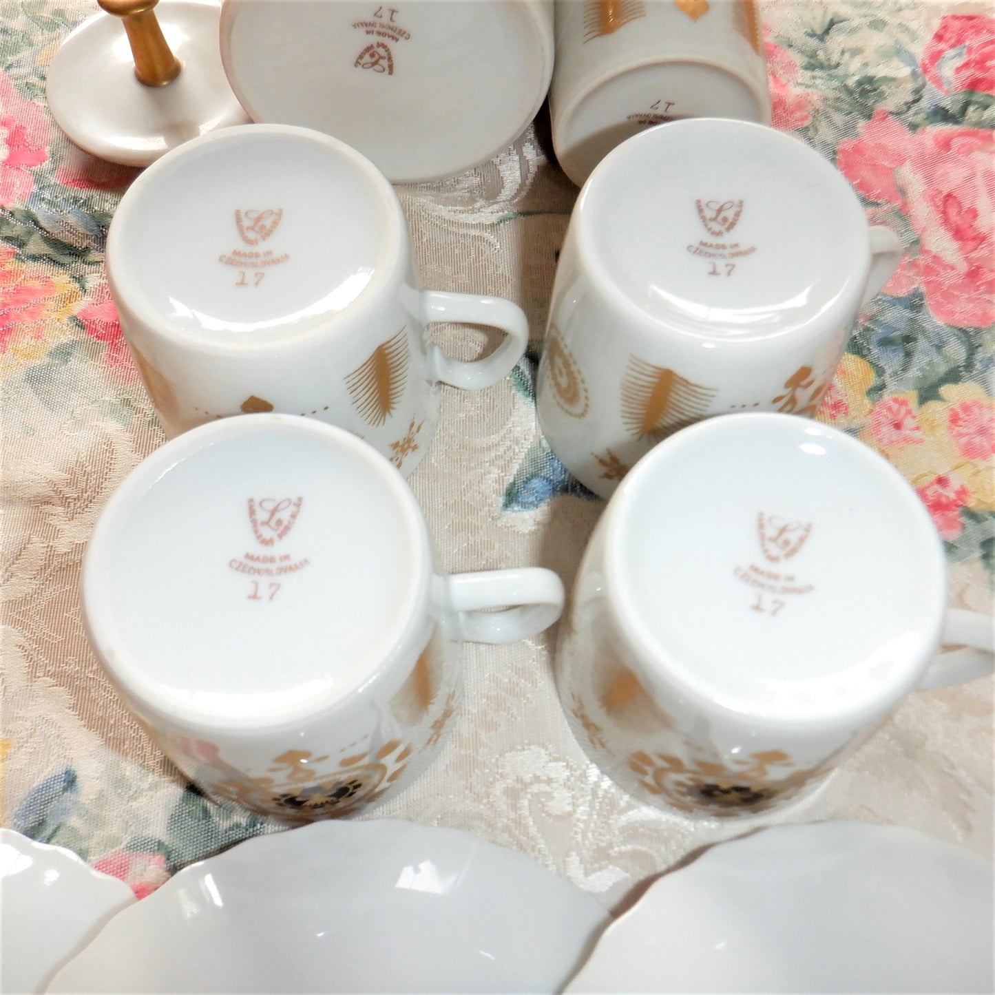 Vintage Czechoslovakian 11-piece AURELIA COFFEE SERVING SET in BRAND-NEW 1960 Condition, by Karlovarsky Porcelan Company