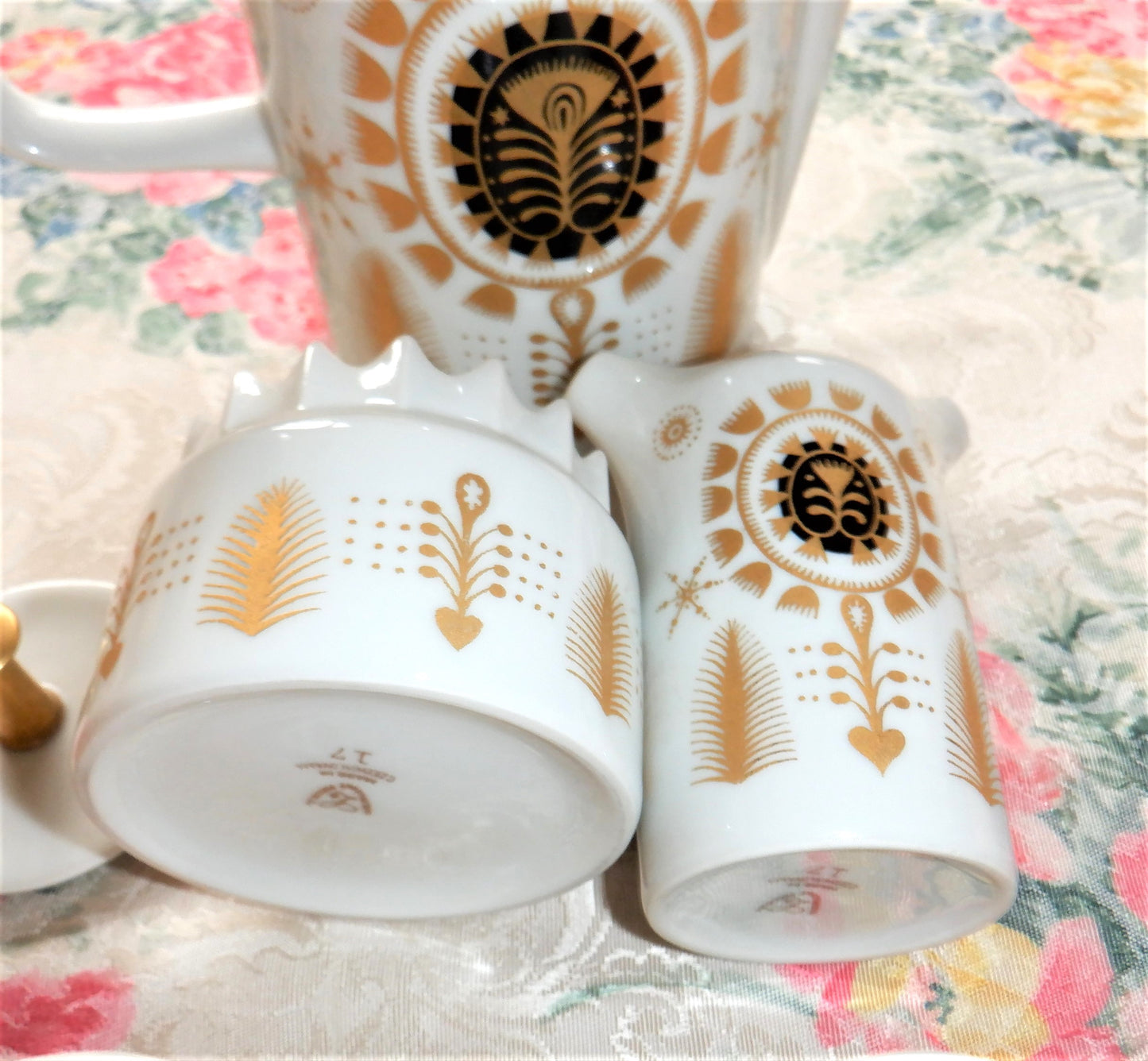Vintage Czechoslovakian 11-piece AURELIA COFFEE SERVING SET in BRAND-NEW 1960 Condition, by Karlovarsky Porcelan Company