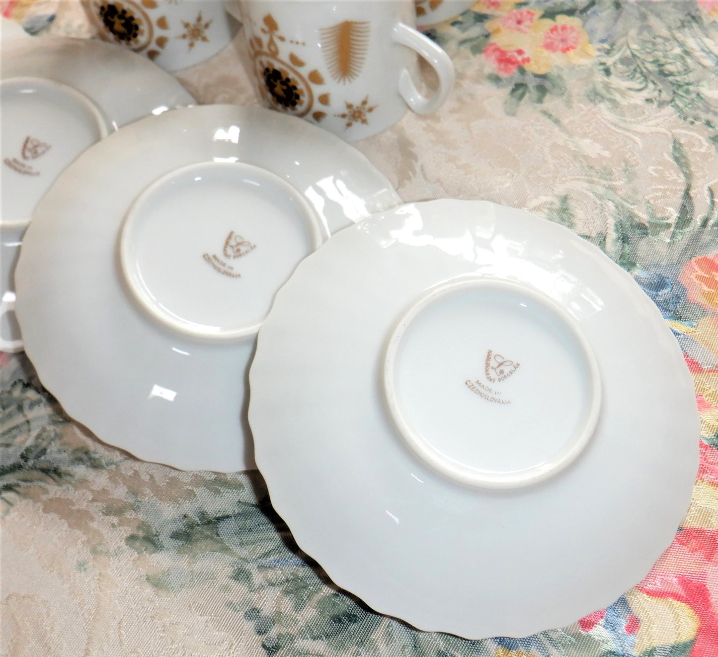 Vintage Czechoslovakian 11-piece AURELIA COFFEE SERVING SET in BRAND-NEW 1960 Condition, by Karlovarsky Porcelan Company