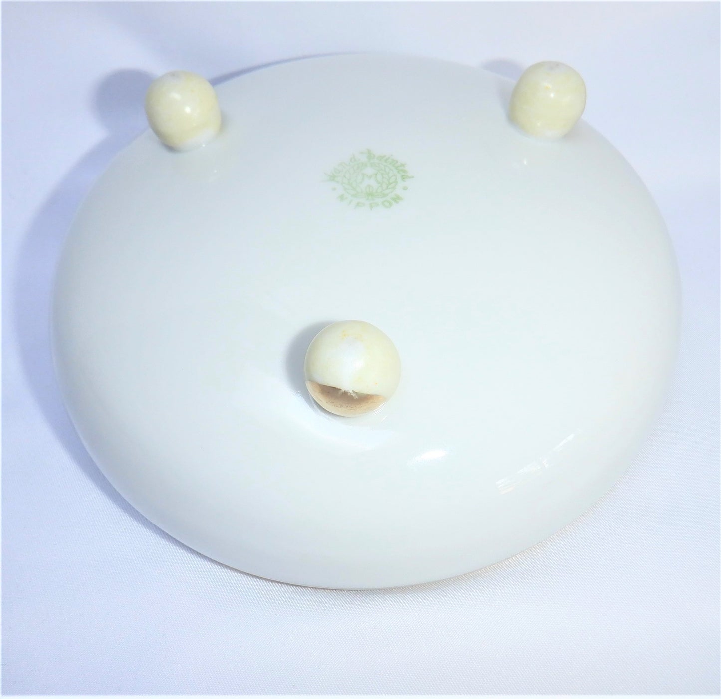 NIPPON Mid-Century Hand-Painted Candy Dish: 'PALE-ROSES' Made in Japan