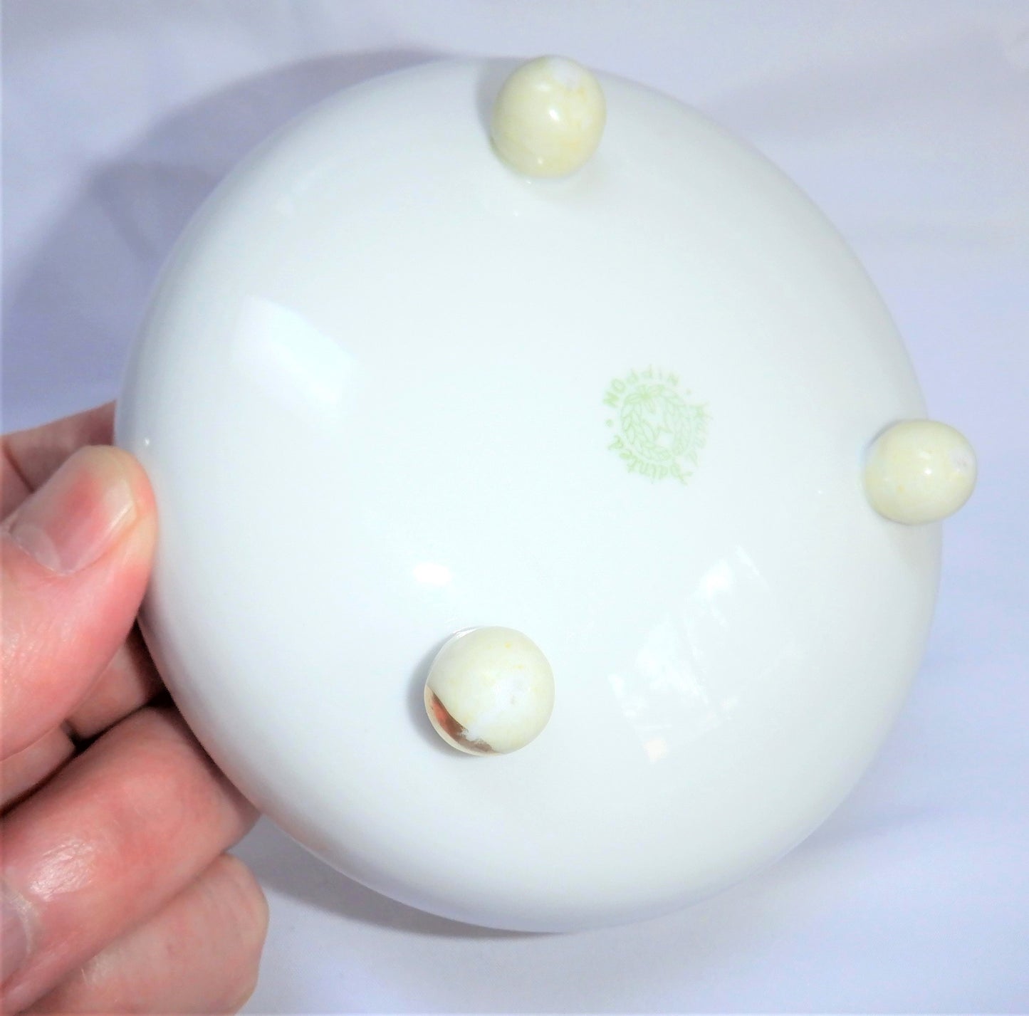 NIPPON Mid-Century Hand-Painted Candy Dish: 'PALE-ROSES' Made in Japan