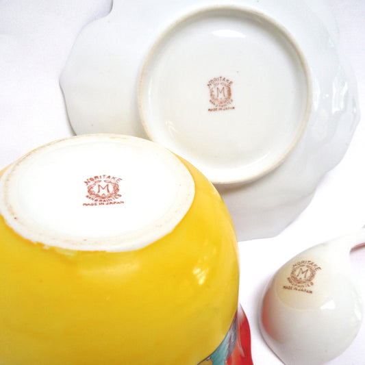 VINTAGE NORITAKE Bowl, Saucer and Serving Spoon Set: 'MEXICAN TRIO DELIGHT' Made in Japan