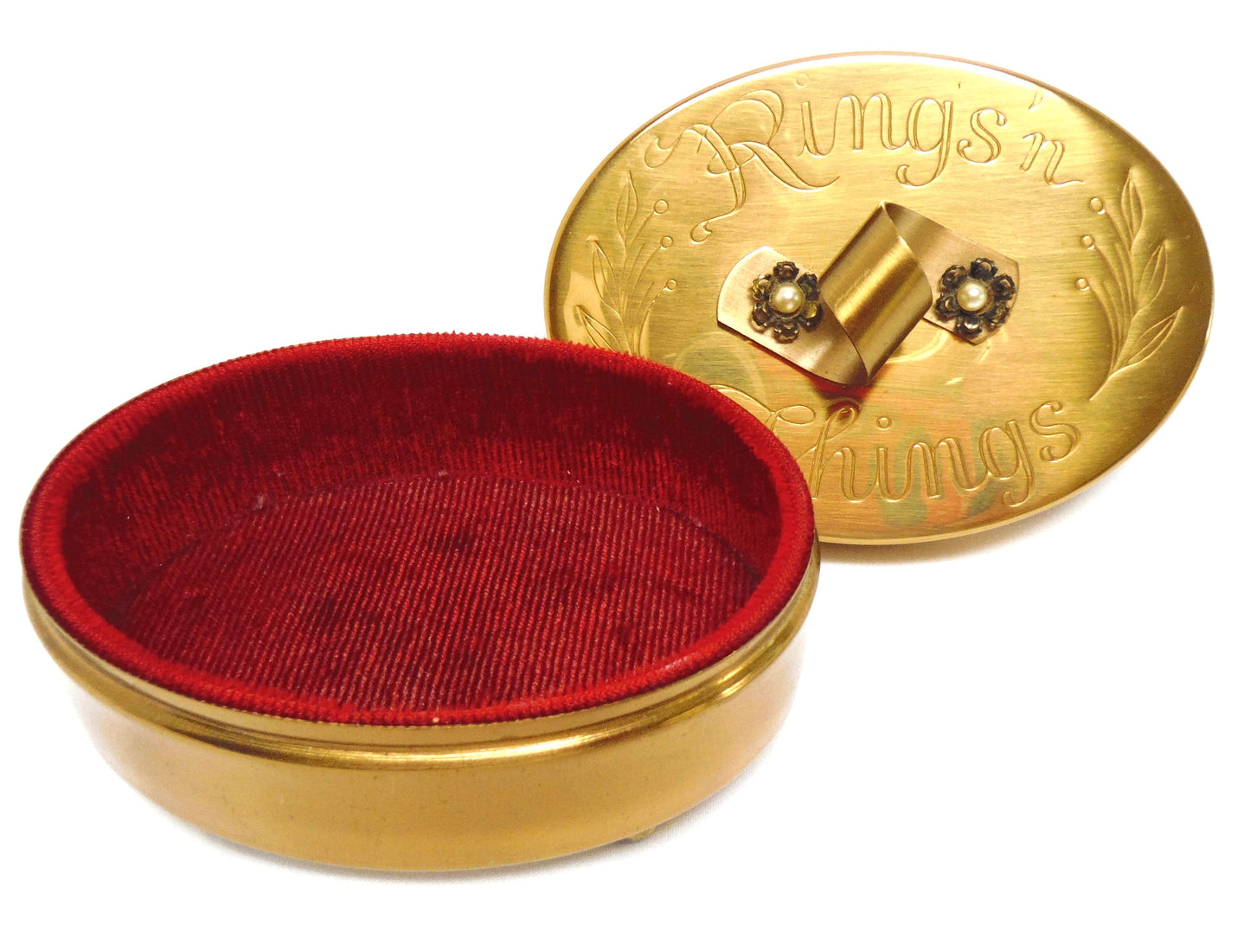 VINTAGE BRASS JEWELLERY HOLDER by Gold Tone Products of the USA: 'RINGS & THINGS'