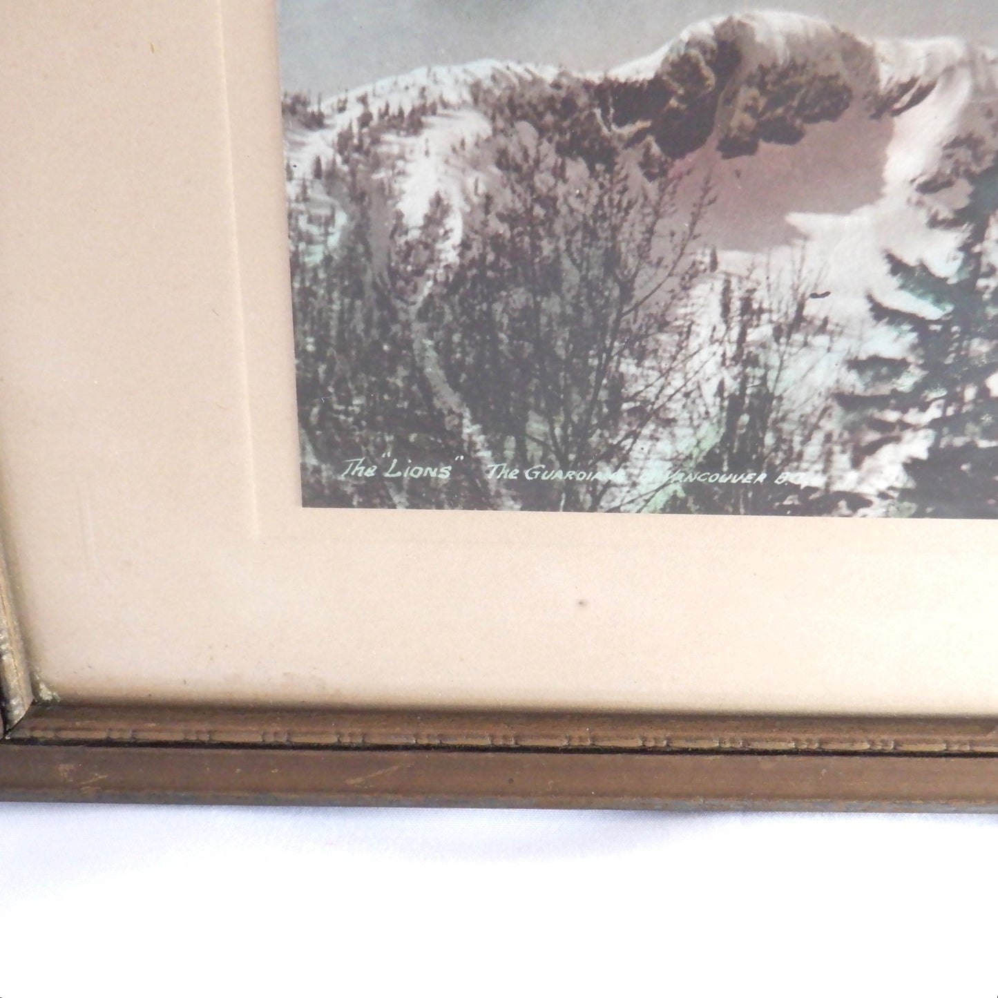 A Rare 1919 Antique Hand-Tinted B&W Photograph by Frank Gowen: 'THE LIONS, GUARDIANS OF VANCOUVER, British Columbia, Canada'