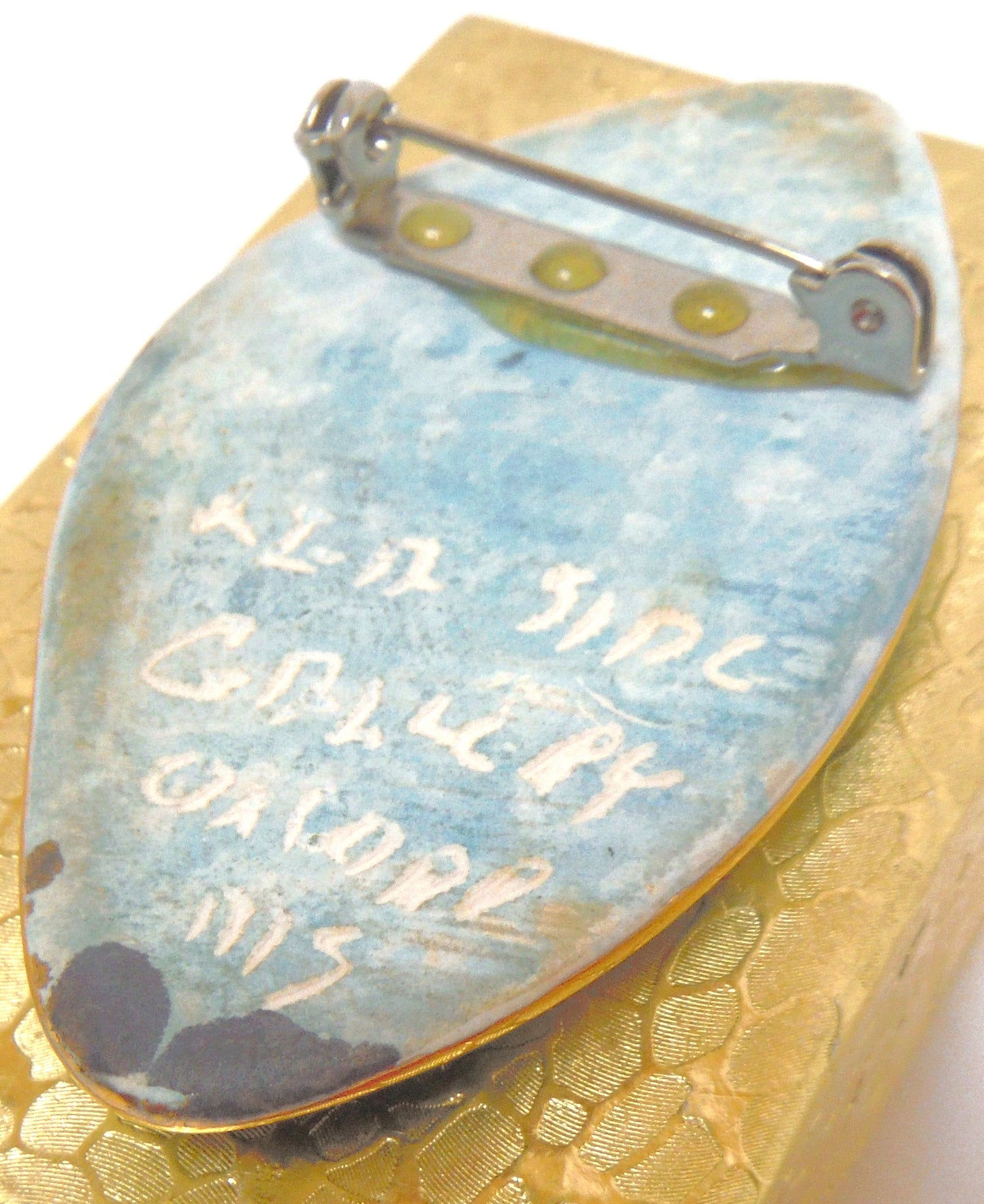 VINTAGE BROACH, Hand-Made, Hand-Painted, Artist Signed! 'SCOTTISH THISTLES' From Nova Scotia!