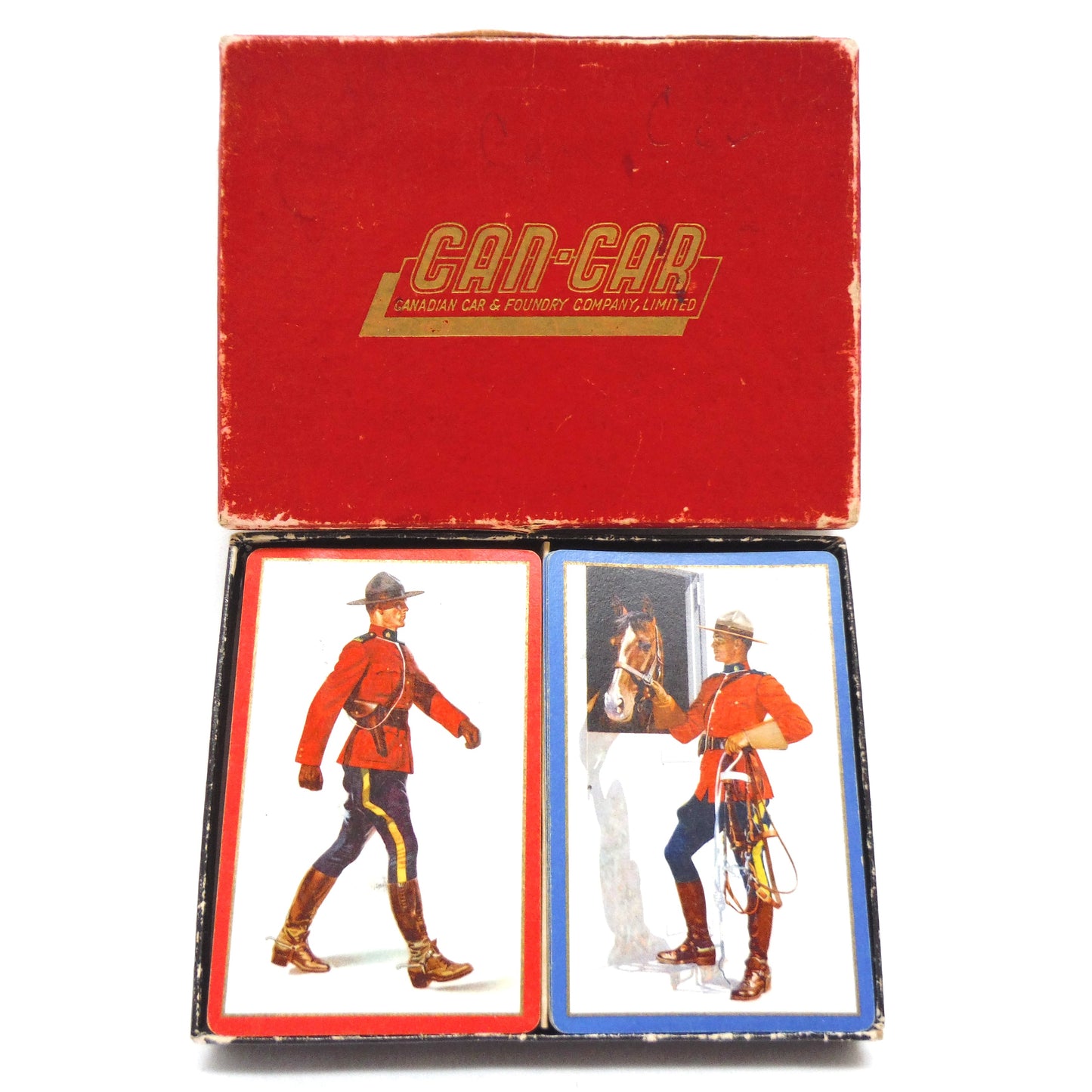 RCMP MOUNTIE PLAYING CARDS, by Can-Car Canadian Car & Foundry Company Limited, Made in Canada