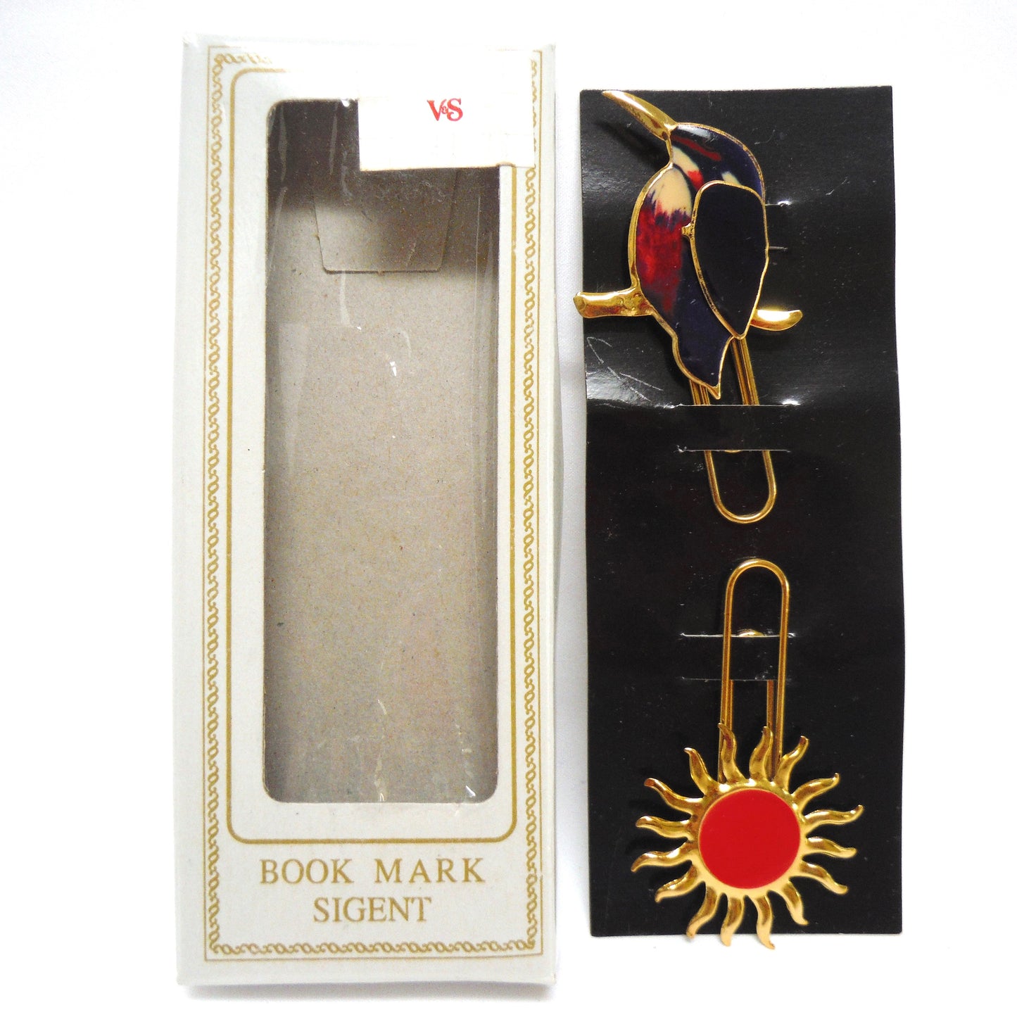VINTAGE BOOK MARKERS (SIGNET), Brand New Old Stock, Package of Two "Kingfisher & Red Sunshine" Made in Taiwan