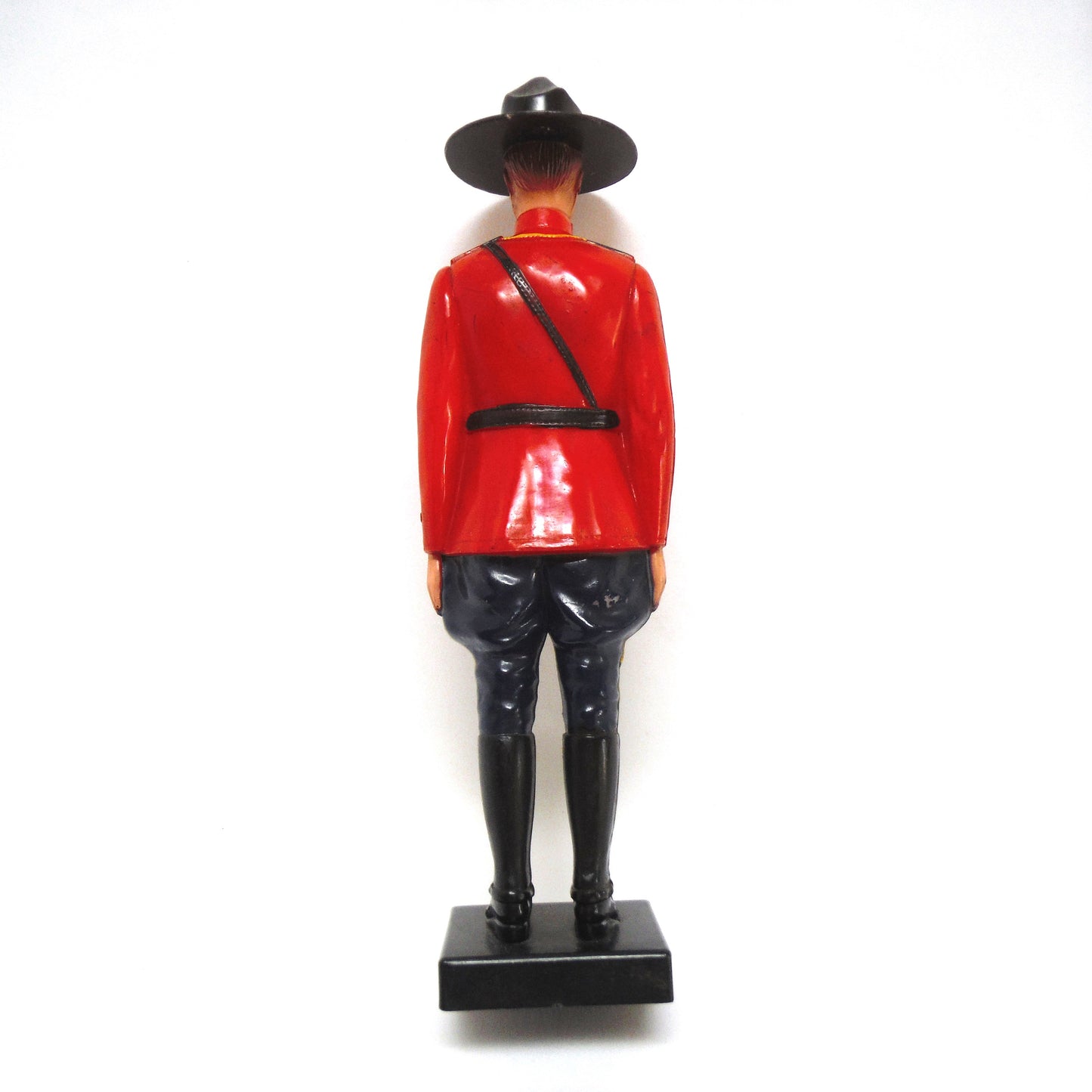 RCMP MOUNTIE No. 205: "CANADA" Tall Red Plastic Statue of Canada's Finest! Made in Hong Kong