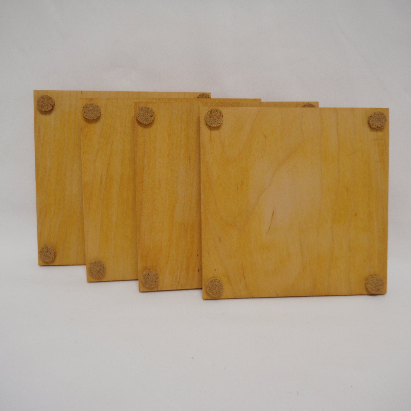 SOLID WOOD SQUARE COASTERS Set of 4 Brand New! Black Map of Vancouver Island, British Columbia