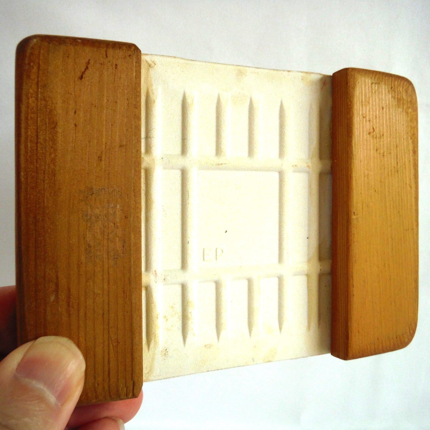 White Tile Trivet with Cedar Wood Handles: 'WHITE SWAN LOVERS IN THE MOON LIGHT'