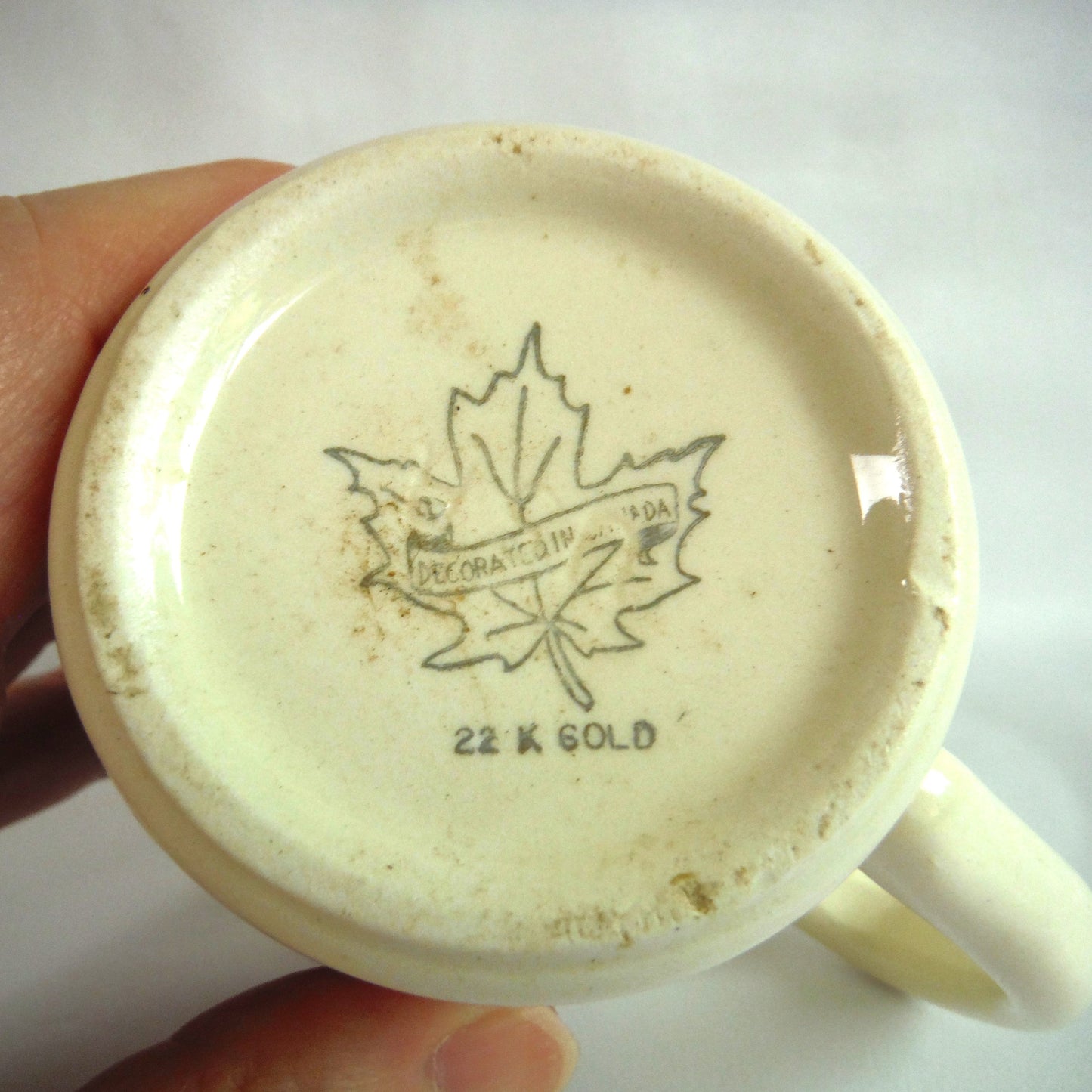 1970's NEWFOUNDLAND PROVINCIAL MUG: Another World Next Door 22K Gold-Rimmed Coffee Cup with Map!