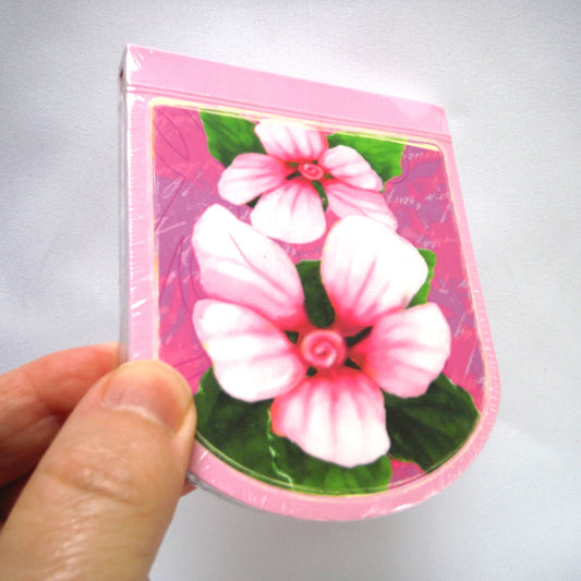 VINTAGE NOTEPAD AND PEN WRITING SET: 'Pink Rose Buds' Brand New-Old Stock!