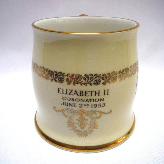 MID-CENTURY QUEEN ANNE FINE CHINA MUG: 'Souvenir of HM Queen Elizabeth II Coronation 1953'