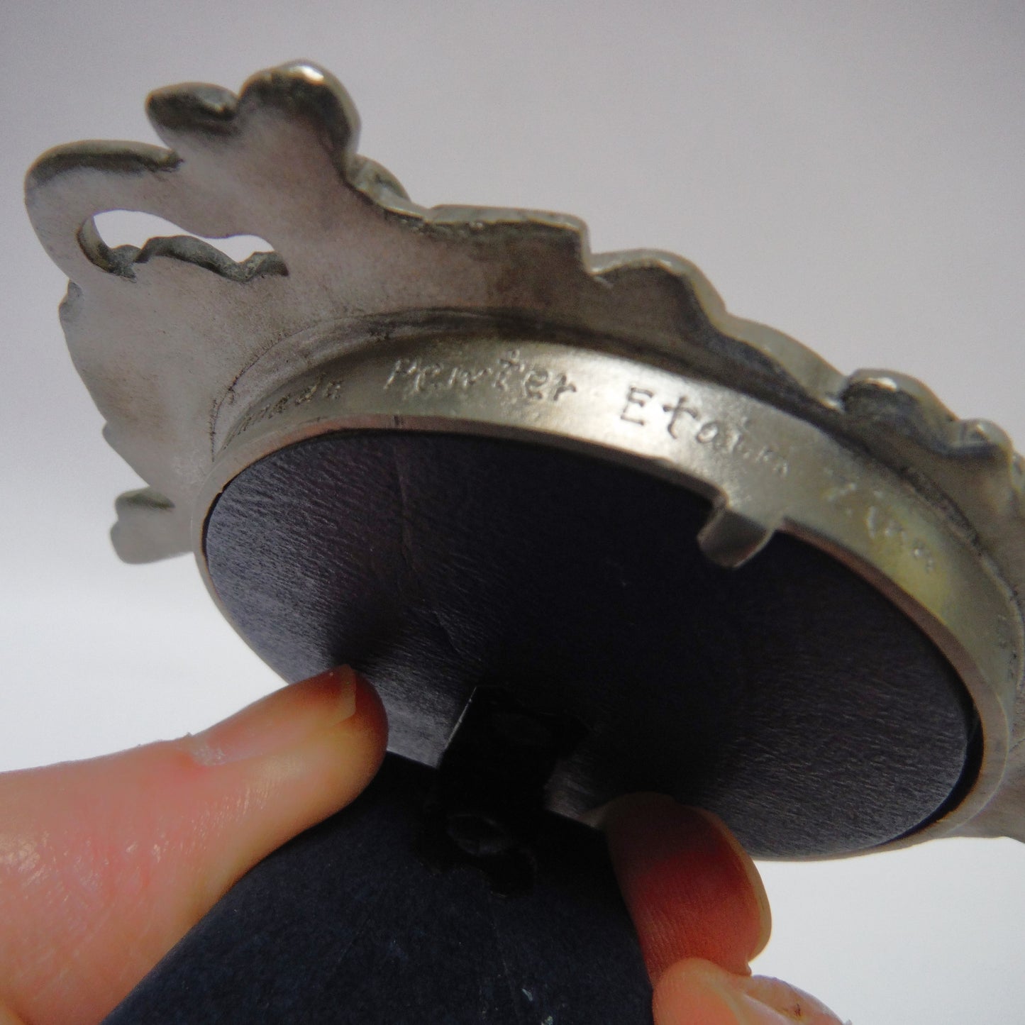 MINI PEWTER FRAME by Seagull Pewter Products of Nova Scotia Canada: 'BOY & GIRL GARDEN FAIRIES'