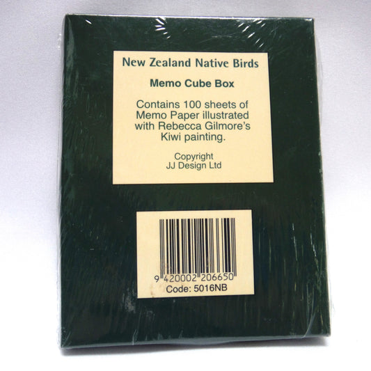 NEW ZEALAND Native Birds Memo Cube Box: '100 Sheets Illustrated by Rebecca Gilmore's Kiwi Painting'