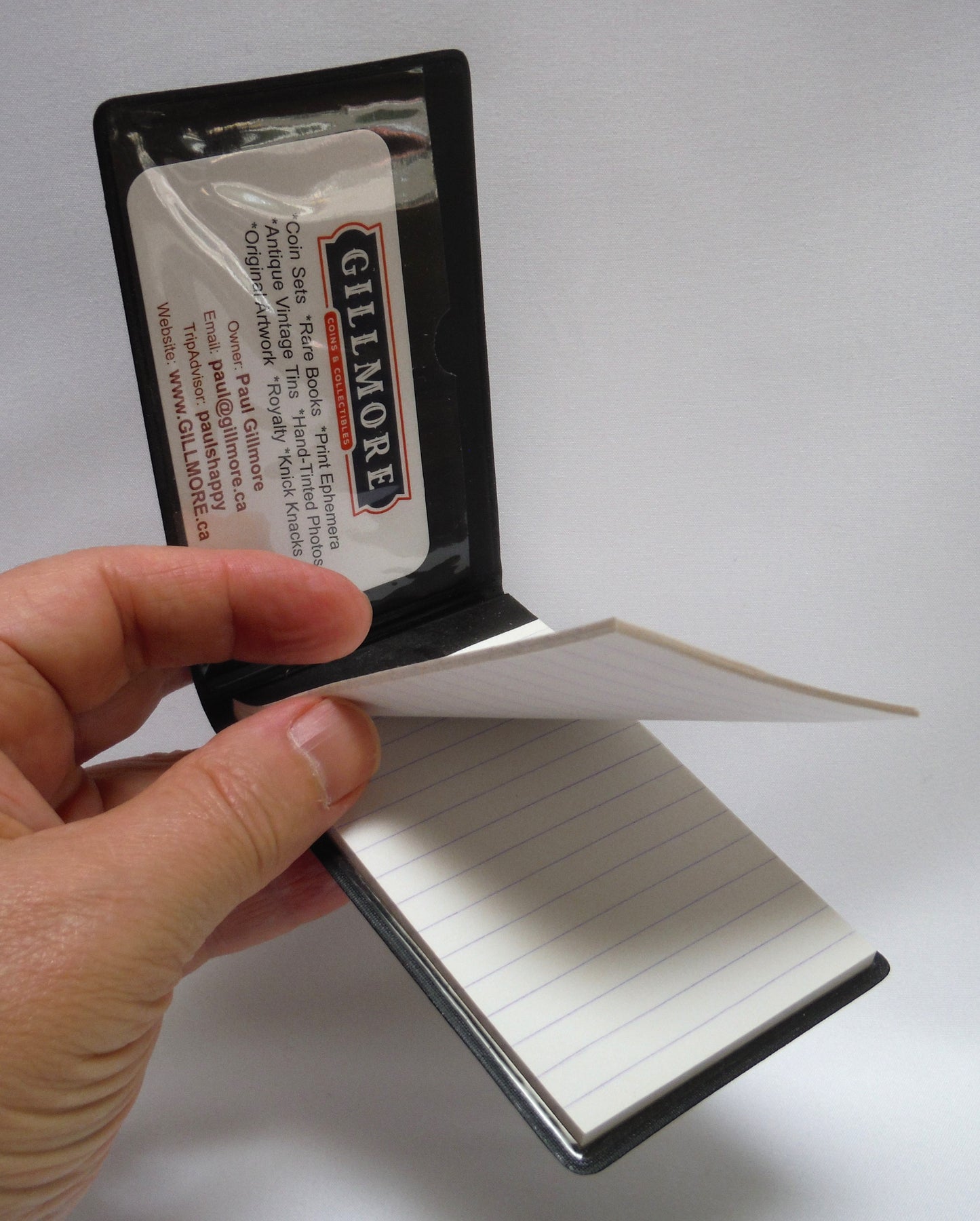 1960's Vintage POCKET MEMO PAD: SNAKESKIN BLACK VINYL FLIP PAD FROM TAIWAN