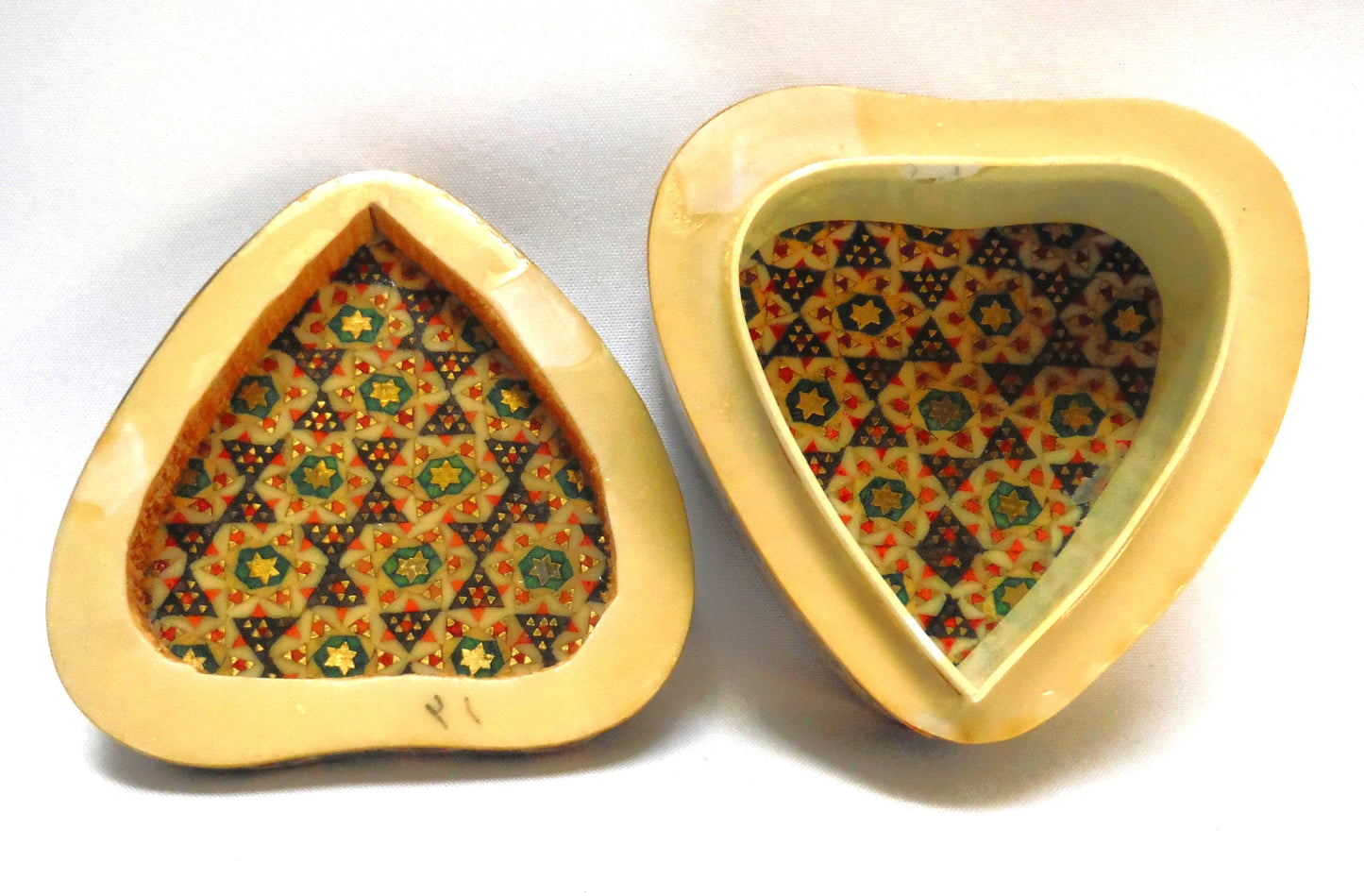 Vintage Handmade Wooden Khatam Indo-Persian 1930's Style Trinket Box