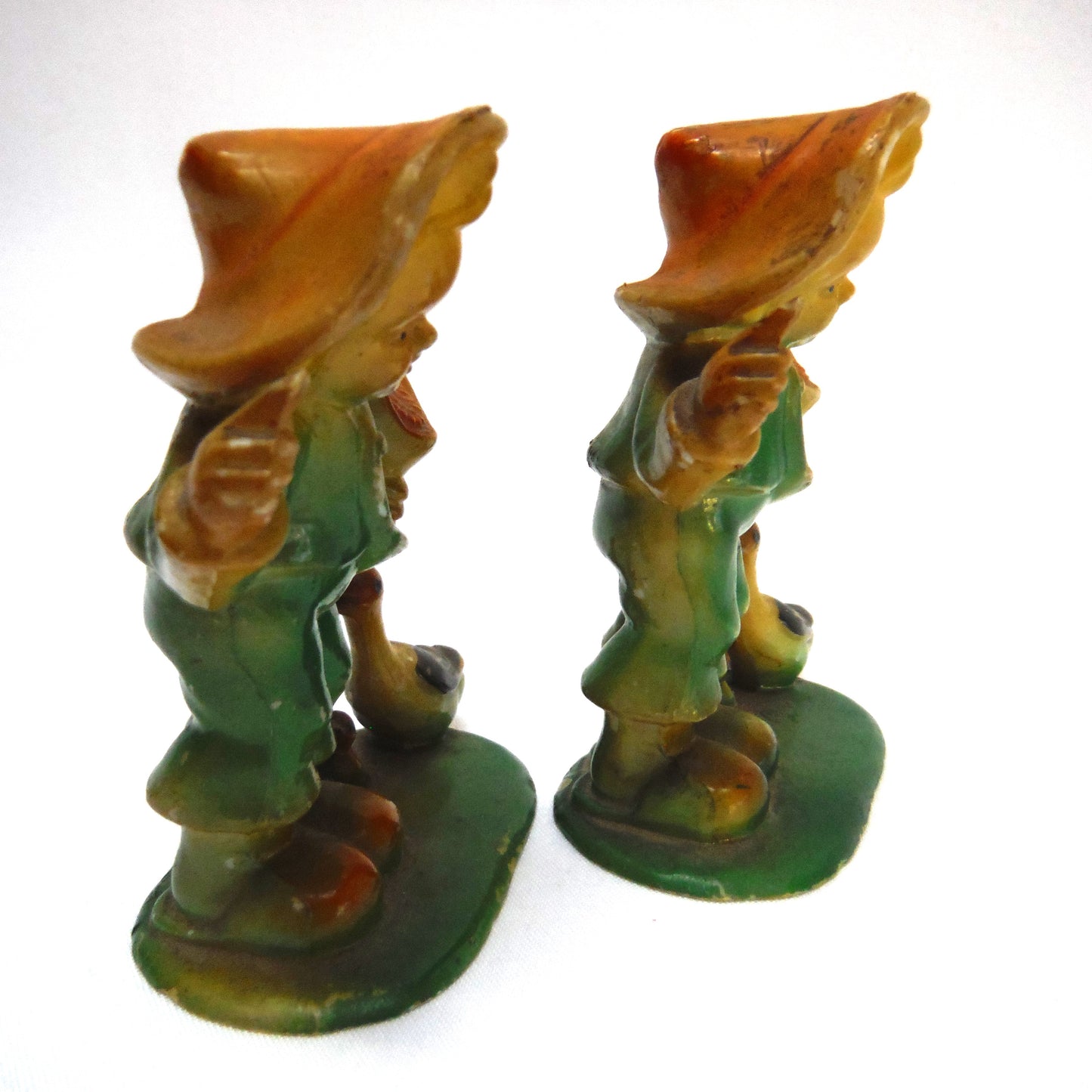 Pair of Antique MARX FARM FIGURINES: 'Boy Feeding The Geese'