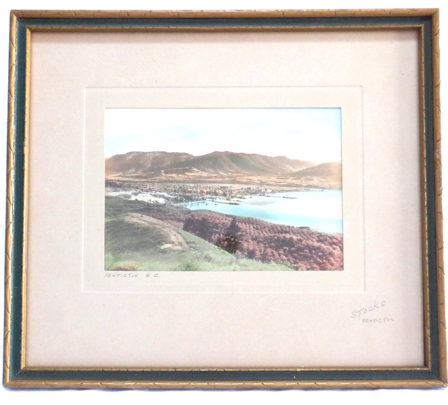 Antique Hand-Tinted Photograph by JACK STOCKS: 'PENTICTON, British Columbia'