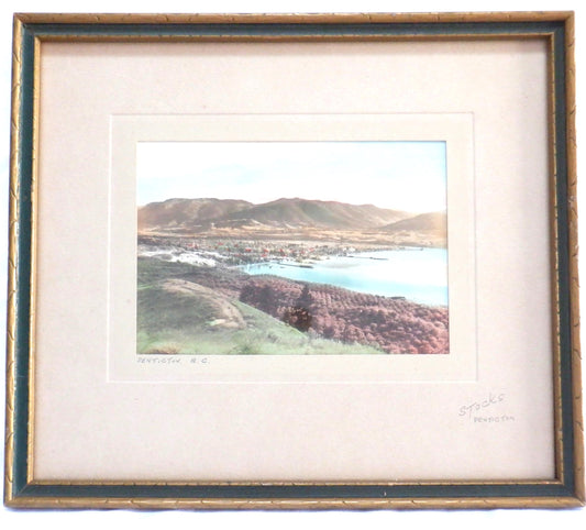 Antique Hand-Tinted Photograph by JACK STOCKS: 'PENTICTON, British Columbia'