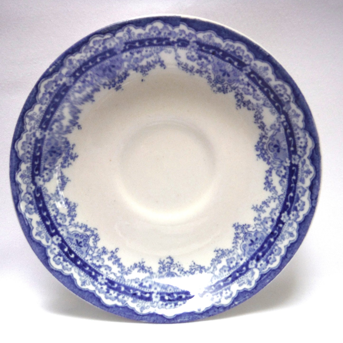 1955 Rare Vintage John Maddock Blue and White DEMITASSE CUP AND SAUCER, Made in England for Marshall Wells.