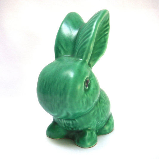 Vintage SylvaC Green Glazed, Long Eared Tall Bunny Rabbit