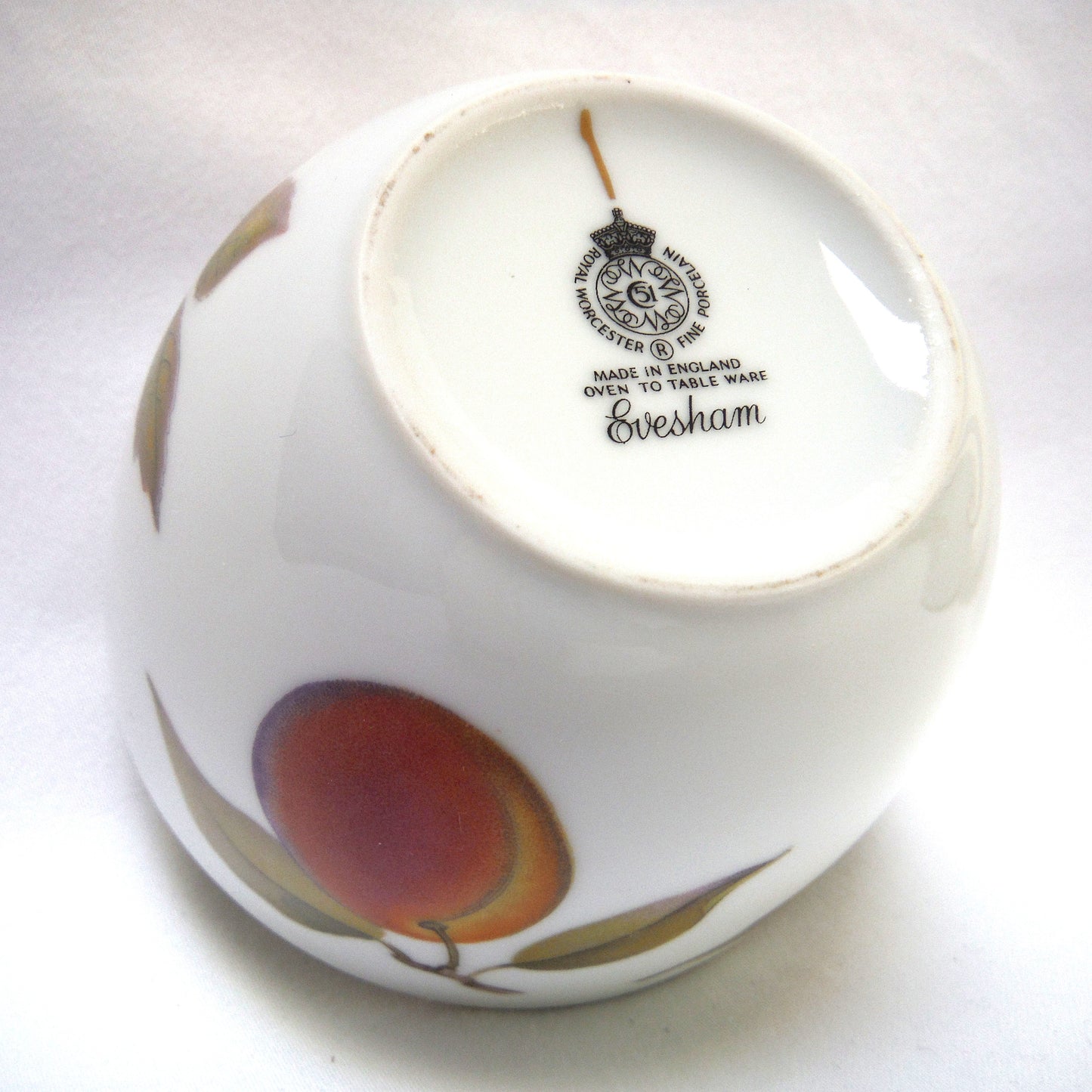Vintage Royal Worcester Porcelain Creamer and Sugar Bowl, in their famous Evesham Pattern