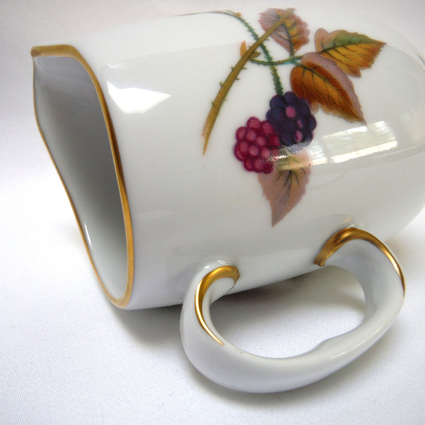 Vintage Royal Worcester Porcelain Creamer and Sugar Bowl, in their famous Evesham Pattern