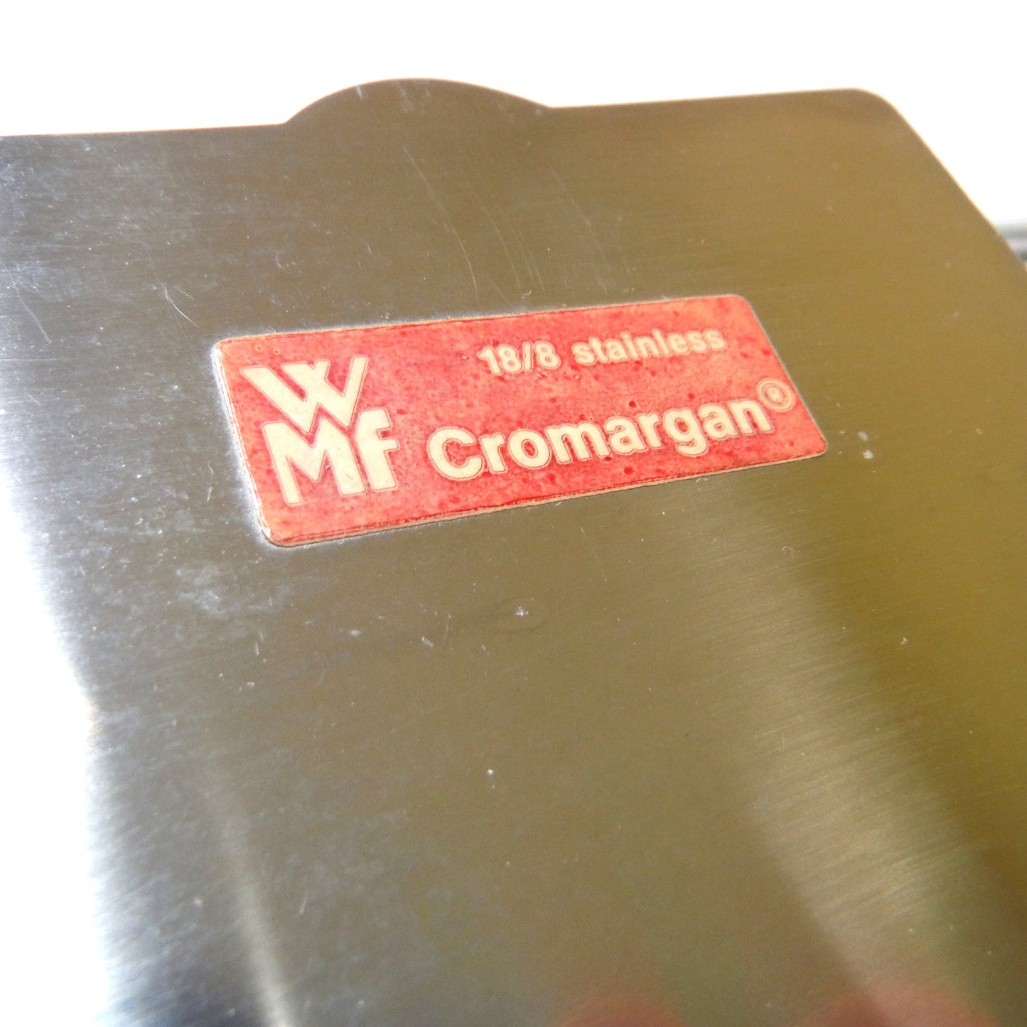 Mid-Century WMF CROMARGAN Glass Two-Sided German Condiment Server, with Matching Stainless Steel Tray