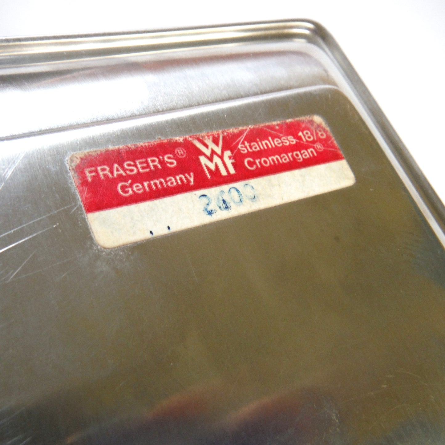 Mid-Century WMF CROMARGAN Glass Two-Sided German Condiment Server, with Matching Stainless Steel Tray