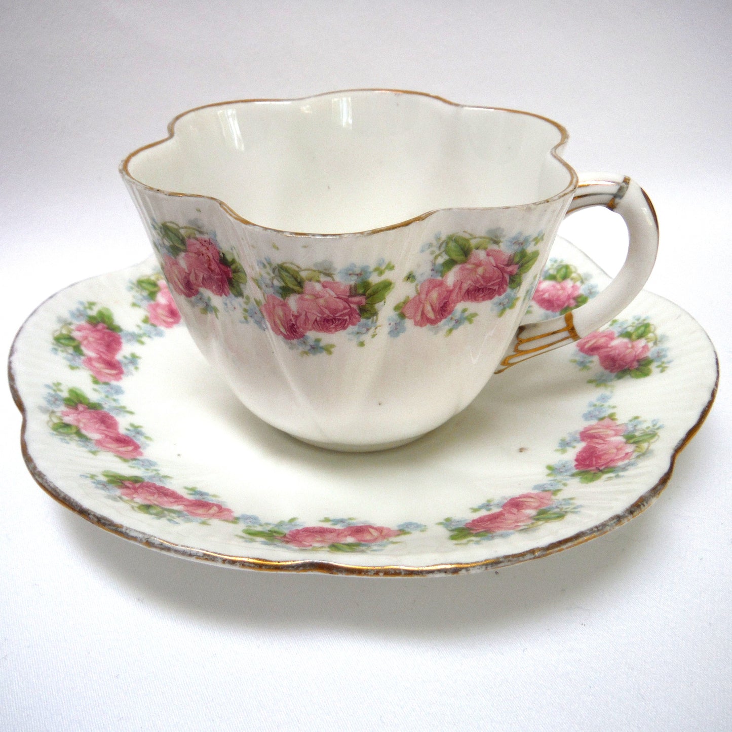 Set of Two SHELLEY CUP AND SAUCERS, in the 1910-1916 “Late Foley” Period