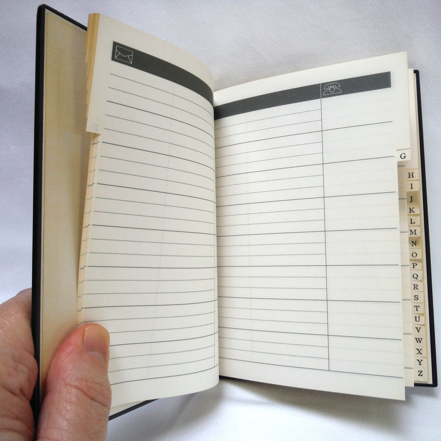 Vintage Address Book Black Lacquer on Bakelite: 'TWO HUMMINGBIRDS FEEDING' Made in Japan
