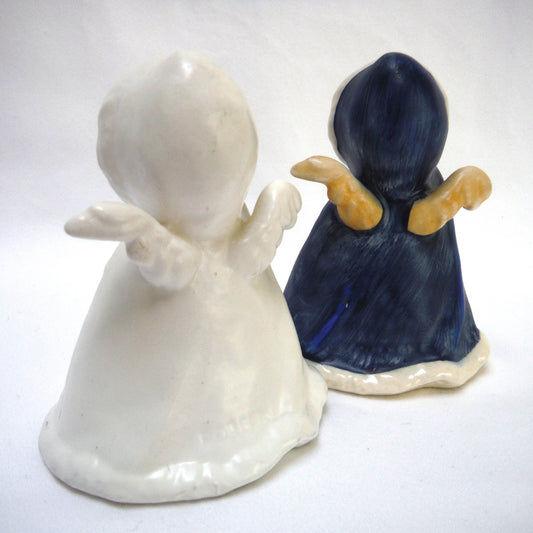 West Germany Vintage Goebel Blue OR White ROBED ANGEL WITH LANTERN 1958 Christmas Ornament (Priced Individually)