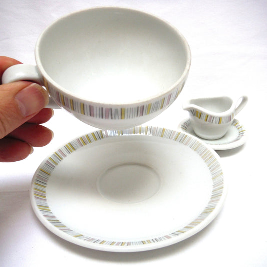 SHONWALD TEA CUP WITH SAUCER, AND A LOVELY MINI CREAMER SET