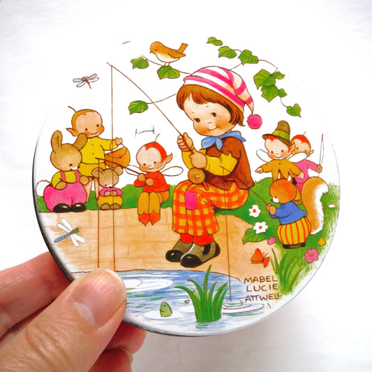 Vintage 1950's Huntley & Palmers Biscuit Tin: Featuring The Art of Mabel Lucie Attwell