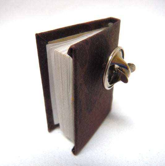 Vintage Miniature Lapel Pin: REAL BLANK-PAGE BOOK "To Write Your Own Story!"